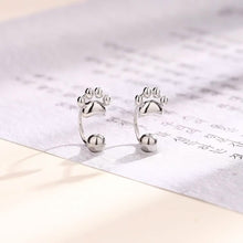 Load image into Gallery viewer, Sterling Silver Cat Paw Earrings – Screw-Back Studs, Elegant & Simple
