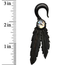 Load image into Gallery viewer, 2G Organic Areng Wood Spirit Feathers Hanger Plug Set