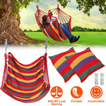 将图片加载到图库查看器,440lbs Hanging Hammock with 2 Pillows