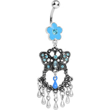 将图片加载到图库查看器,Blue Gem Butterfly Chandelier Belly Ring
