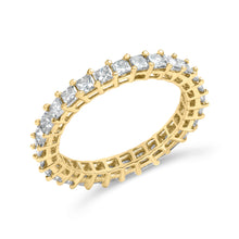 Load image into Gallery viewer, 14K Yellow Gold 2.00 Cttw Shared Prong Set Princess Cut Diamond Eternity Band Ring (J-K Color, SI1-SI2 Clarity) - Ring Size 7