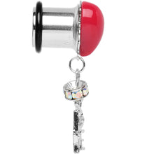 Load image into Gallery viewer, Steel Red Heart Love Dangle Plug Sizes 5mm to 12mm