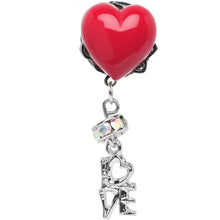Load image into Gallery viewer, Steel Red Heart Love Dangle Plug Sizes 5mm to 12mm
