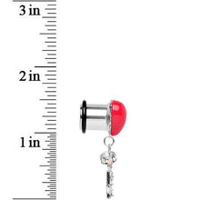 Load image into Gallery viewer, Steel Red Heart Love Dangle Plug Sizes 5mm to 12mm