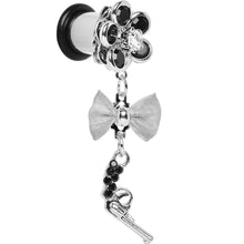 将图片加载到图库查看器,Black Gem My Lady Flower Gun Dangle Plug Sizes 5mm to 12mm