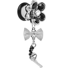 将图片加载到图库查看器,Black Gem My Lady Flower Gun Dangle Plug Sizes 5mm to 12mm