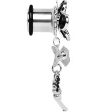 将图片加载到图库查看器,Black Gem My Lady Flower Gun Dangle Plug Sizes 5mm to 12mm