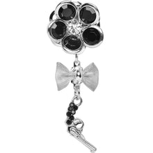 将图片加载到图库查看器,Black Gem My Lady Flower Gun Dangle Plug Sizes 5mm to 12mm
