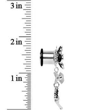 将图片加载到图库查看器,Black Gem My Lady Flower Gun Dangle Plug Sizes 5mm to 12mm