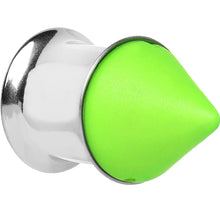Load image into Gallery viewer, 00G Green Neon Cone Stainless Steel Plug