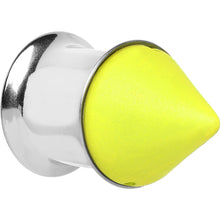 Load image into Gallery viewer, 00G Yellow Neon Cone Stainless Steel Plug