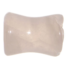 Load image into Gallery viewer, 0G Natural Rose Quartz Blooming Flower Stone Saddle Plug Set