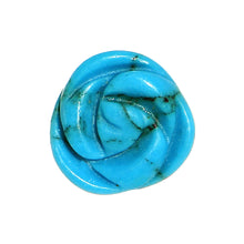 Load image into Gallery viewer, 0G Natural Blue Turquoise Blooming Flower Stone Saddle Plug