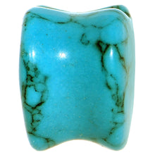 Load image into Gallery viewer, 9/16 Natural Blue Turquoise Sweet Heart Stone Saddle Plug
