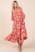 Load image into Gallery viewer, New Summer Abstract Leaf Print Tiered Ruffle Dress For Women – Playful and Artistic Dress with Eye-Catching Ruffle Details