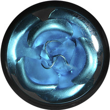 将图片加载到图库查看器,18mm Black Acrylic Aqua Metallic Rose Flower Plug