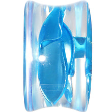 将图片加载到图库查看器,18mm Clear Acrylic Floating Aqua Metallic Rose Flower Plug