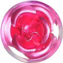 Load image into Gallery viewer, 18mm Clear Acrylic Floating Pink Metallic Rose Flower Plug