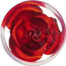 Load image into Gallery viewer, 18mm Clear Acrylic Floating Red Metallic Rose Flower Plug