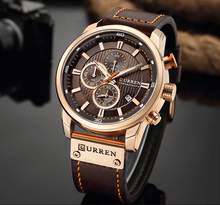 Load image into Gallery viewer, Men's Waterproof Elegant Sport Watch With Chronometers Day View, Leather Belts And Hardlex Scratch Resistant Glass Perfect Gift For Him