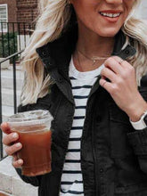 Load image into Gallery viewer, Retro Pocketed Long Sleeve Zip-Up Jacket Lightweight & Stylish Outerwear for Everyday Wear