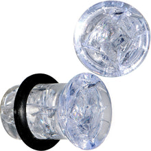 将图片加载到图库查看器,0G Clear Crackled Glass Acrylic Plug