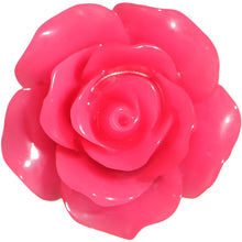 Load image into Gallery viewer, 00G Acrylic Black Neon Pink Rose Flower Saddle Plug Set