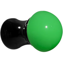 Load image into Gallery viewer, 2G Black Neon Green Acrylic Saddle Plug