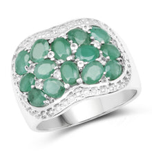 Load image into Gallery viewer, 2.20 Carat Genuine Emerald & White Topaz .925 Sterling Silver Ring