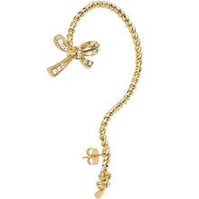 将图片加载到图库查看器,Gold Tone Bowtie Wrap Ear Cuff Stud Earring