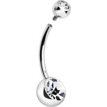 将图片加载到图库查看器,Internally Threaded Clear Double Gem Belly Ring 12mm
