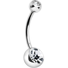 将图片加载到图库查看器,Internally Threaded Clear Double Gem Belly Ring 12mm
