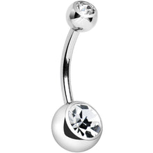 将图片加载到图库查看器,Internally Threaded Clear Double Gem Belly Ring 11mm