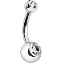 Load image into Gallery viewer, 14G 5/16 Double Clear Gem Internally Threaded Belly Button Ring