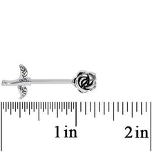 Load image into Gallery viewer, 14G 5/8 Sprouting Rose Flower Barbell Nipple Ring Set