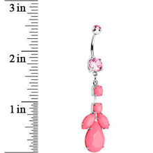 将图片加载到图库查看器,Pink Gem Neon Leaf Vine Dangle Belly Ring