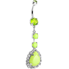 将图片加载到图库查看器,Light Green Neon Gem Teardrop Dangle Belly Ring