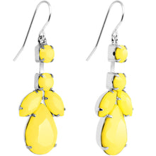 Load image into Gallery viewer, Faux Yellow Stone Neon Leaf Vine Dangle Earrings