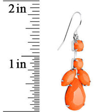 Load image into Gallery viewer, Faux Orange Stone Neon Leaf Vine Dangle Earrings