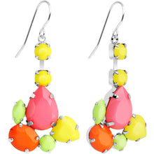 将图片加载到图库查看器,Faux Multi Stone Neon Jumble Dangle Earrings