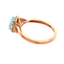 Load image into Gallery viewer, Created Aquamarine Created Sapphire Ring 10KT Rose Gold