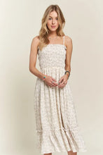 Load image into Gallery viewer, Smocked Floral Ruffled Hem Cami Dress For Women – Boho-Inspired Smocked Floral Cami Fluttering Dress with Playful Ruffled Hem