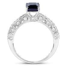Load image into Gallery viewer, 1.55 Carat Genuine Blue Sapphire and White Diamond 14K White Gold Ring (I Color, SI Clarity)