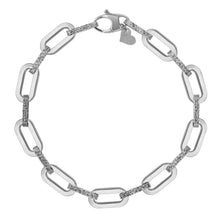 Load image into Gallery viewer, 14k White Gold Diamante Paperclip Chain Bracelet (7.00 mm)