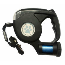 Load image into Gallery viewer, 4.5M LED Flashlight Extendable Retractable Pet Dog Leash Lead with Garbage Bag