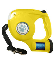 Load image into Gallery viewer, 4.5M LED Flashlight Extendable Retractable Pet Dog Leash Lead with Garbage Bag