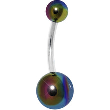 将图片加载到图库查看器,3/8 Metallic Rainbow Acrylic Ball Belly Ring