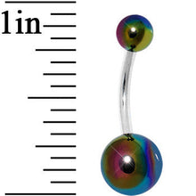 将图片加载到图库查看器,3/8 Metallic Rainbow Acrylic Ball Belly Ring