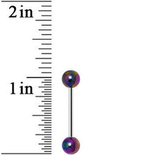 Load image into Gallery viewer, Rainbow Metallic Acrylic Barbell Tongue Ring