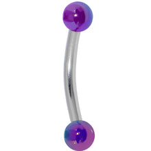 将图片加载到图库查看器,16G Metallic Acrylic Purple Curved Eyebrow Ring
